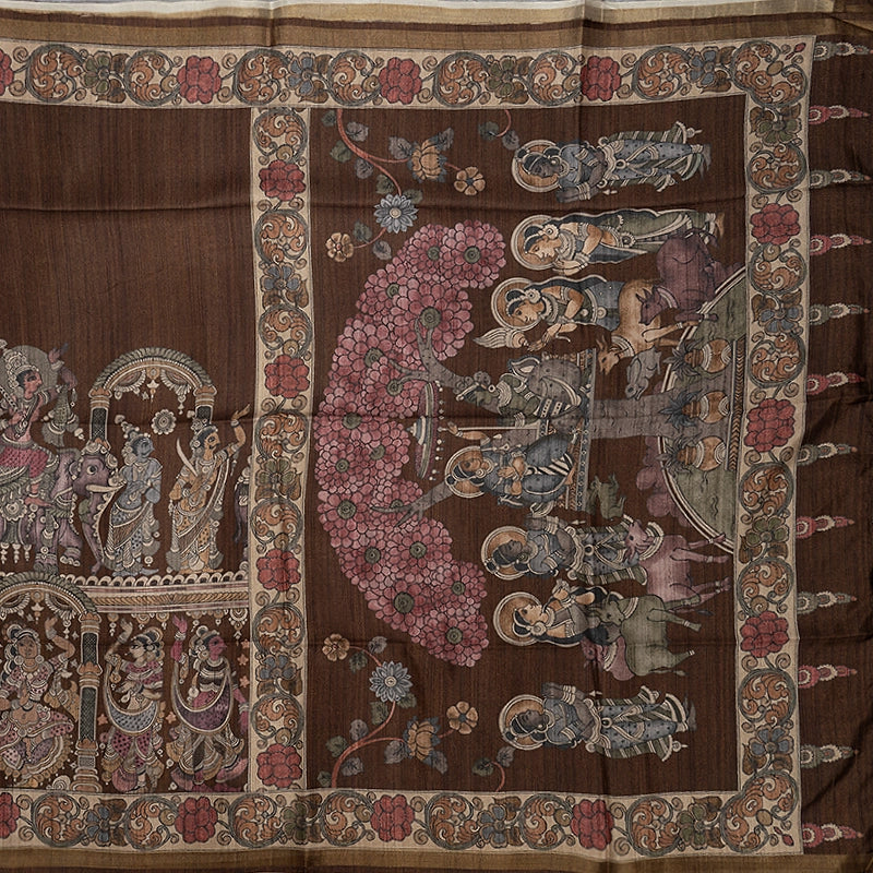 Hayagrivas Brown Fancy Cotton Saree KBE1917L1-30