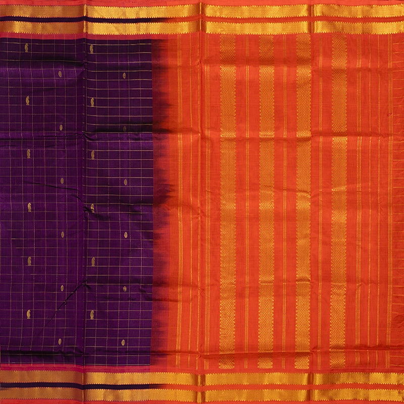 Hayagrivas Purple Pure Silk Cotton Saree SSCBF13D12-2