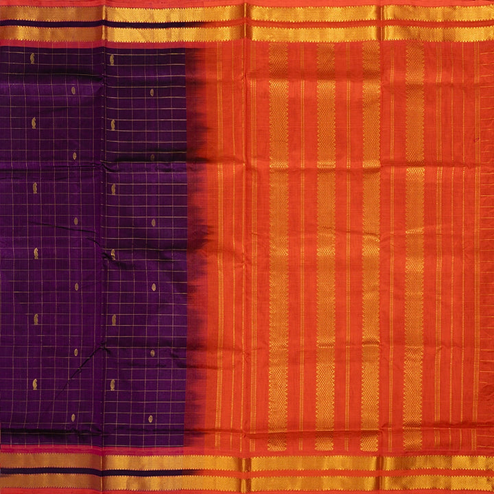 Hayagrivas Purple Pure Silk Cotton Saree SSCBF13D12-2