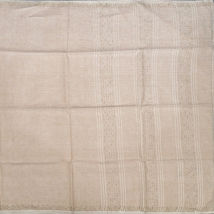 Hayagrivas Cream Handloom Linen Saree KBE937H2-3