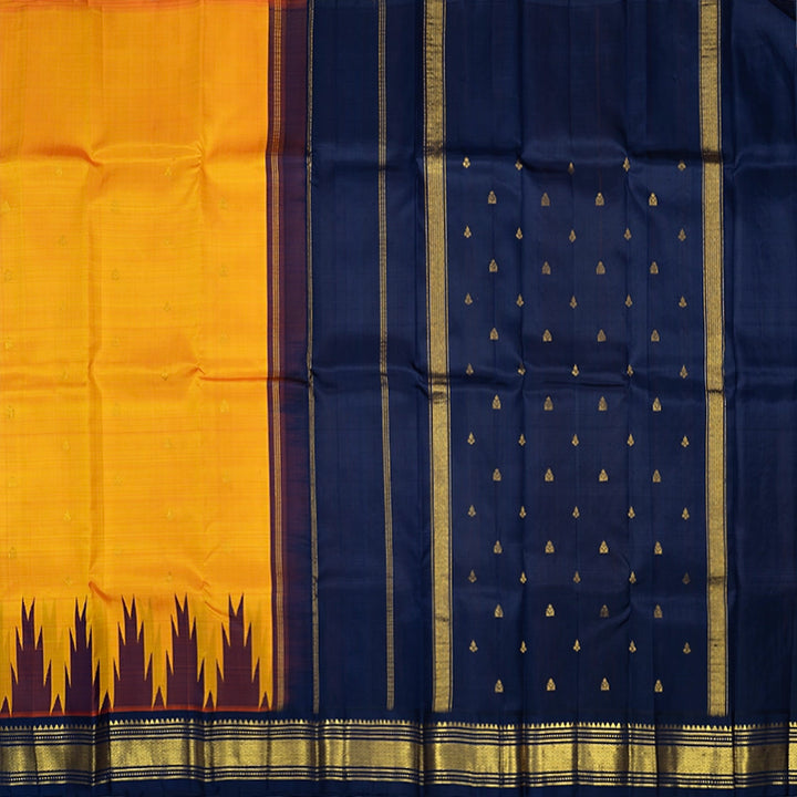 Hayagrivas Mambazham Orange Pure One-sided border Kanjivaram Silk Saree KBF514F2-17
