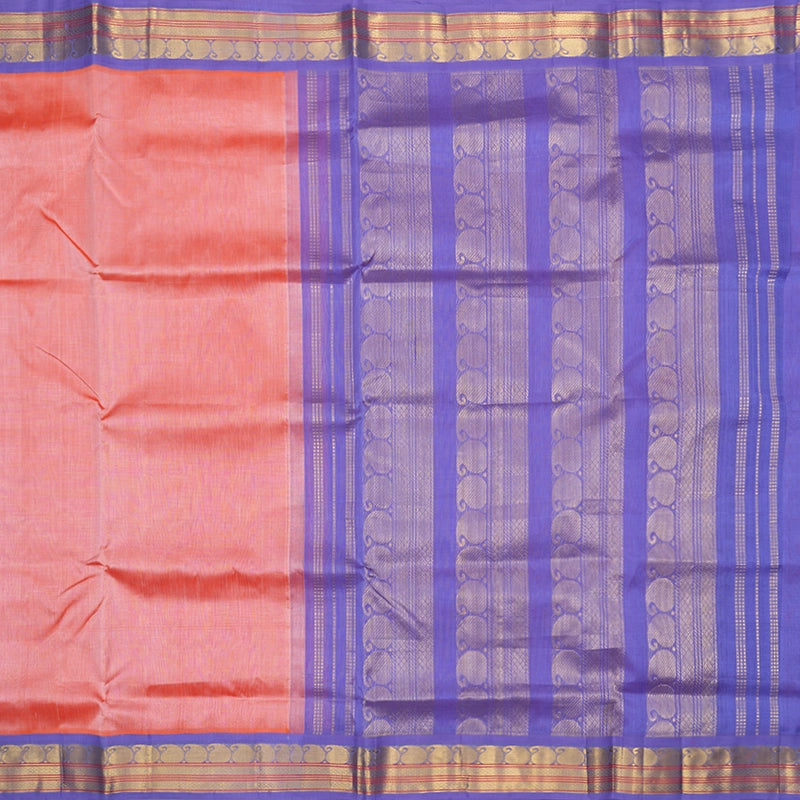 Hayagrivas Coral Peach Pure Silk Cotton Saree SSCBF56E9-9