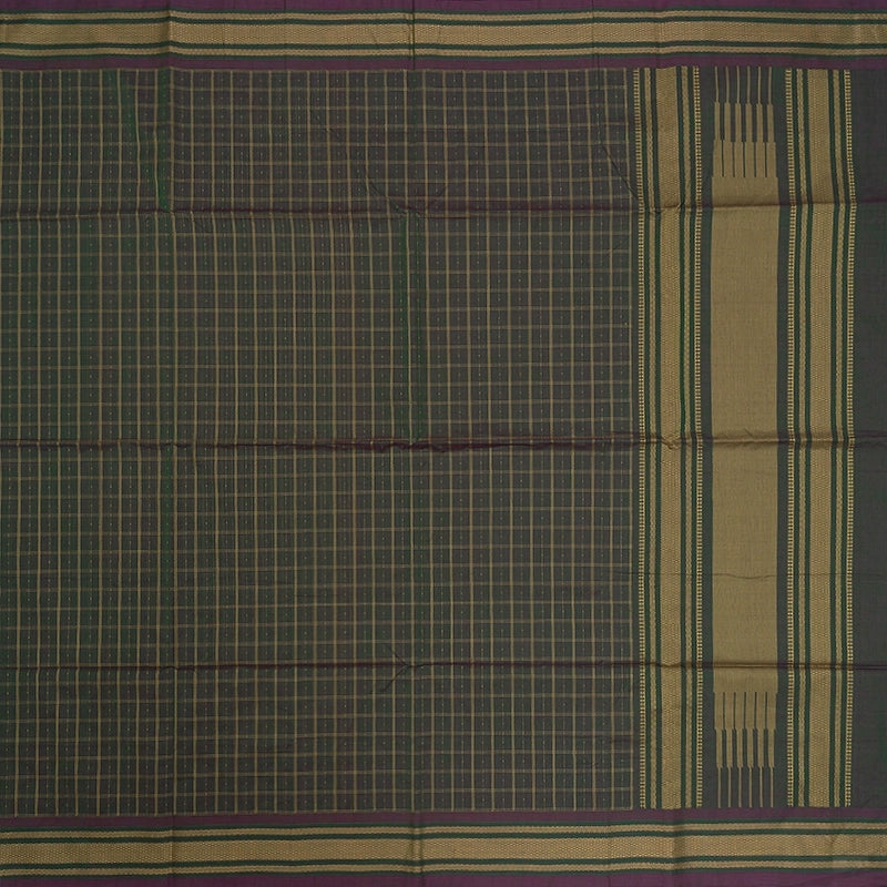 Hayagrivas Peacock Green Handloom Kanchi Cotton Saree SSCBF103F4-2
