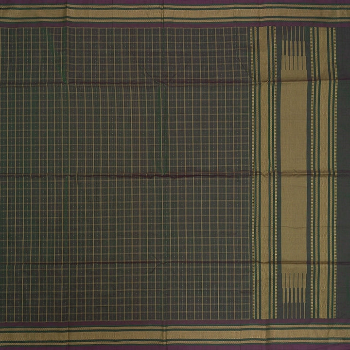 Hayagrivas Peacock Green Handloom Kanchi Cotton Saree SSCBF103F4-2
