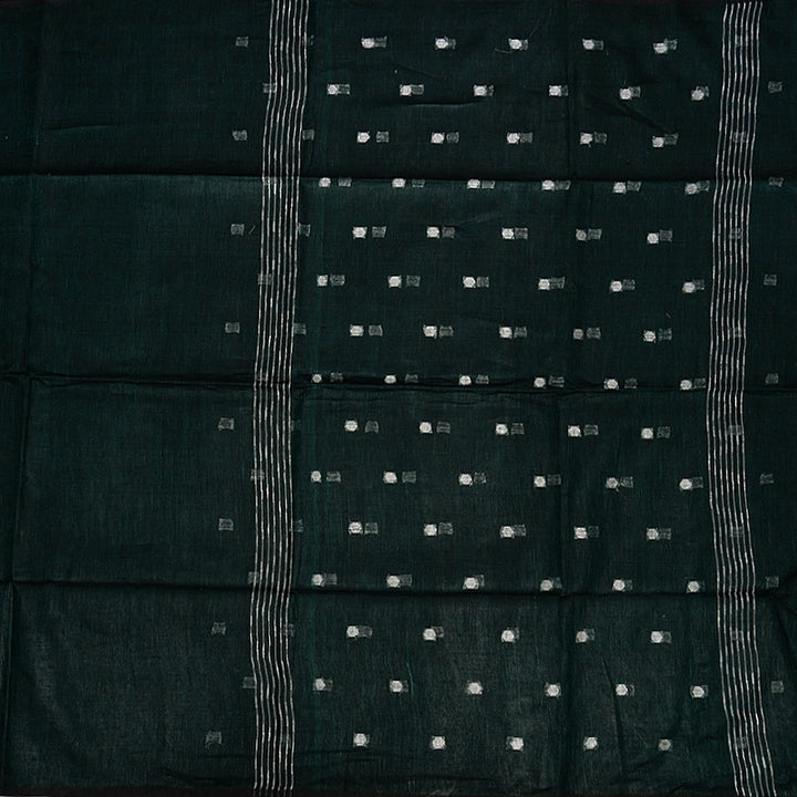 Hayagrivas Green Handloom Linen Saree KSBE147C9-1