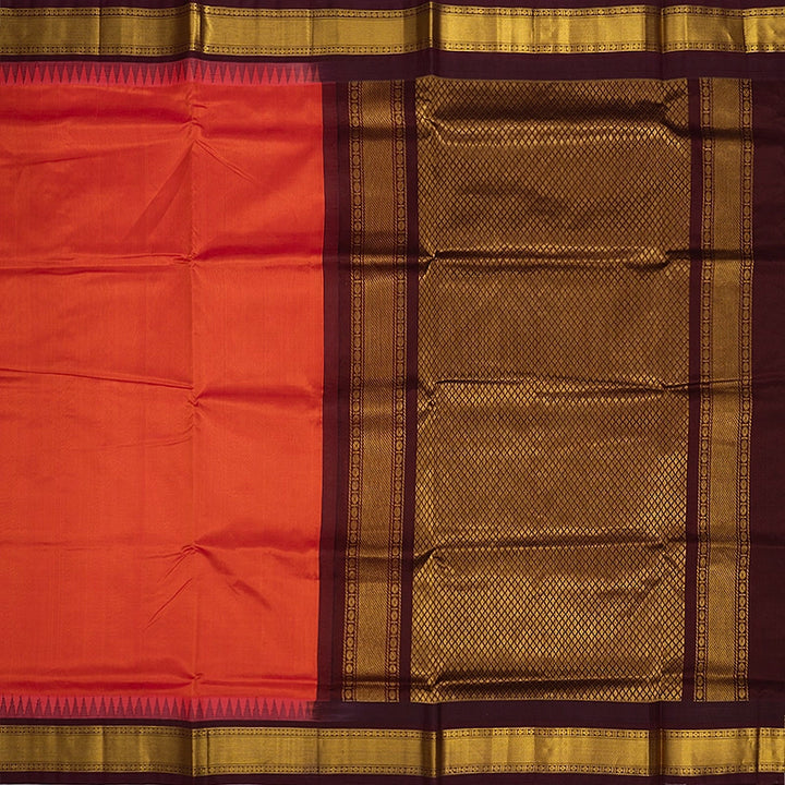 Hayagrivas Rust Pure Silk Cotton Saree SSCBF34D3-33