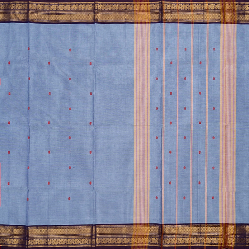 Hayagrivas Powder Blue Handloom Chettinad Cotton Saree SSKBF86F1-61