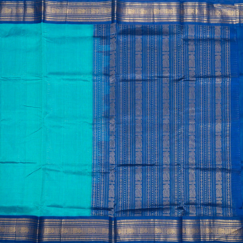 Hayagrivas Sea Blue Pure Silk Cotton Saree SSCBF16D12-1