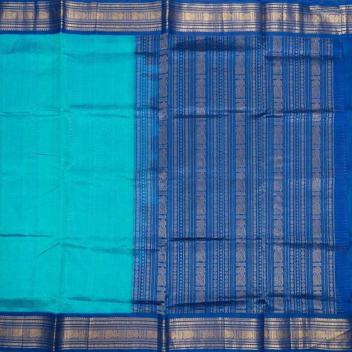 Hayagrivas Sea Blue Pure Silk Cotton Saree SSCBF16D12-1