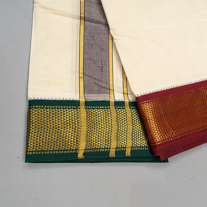 Hayagrivas Handloom 10*6 Cotton Dhoti KBE2286B6-1