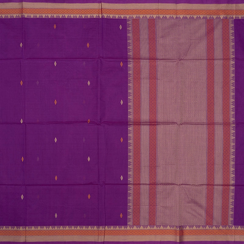 Hayagrivas Vadamalli Purple Handloom Kanchi Cotton Saree SSCBF104F10-1