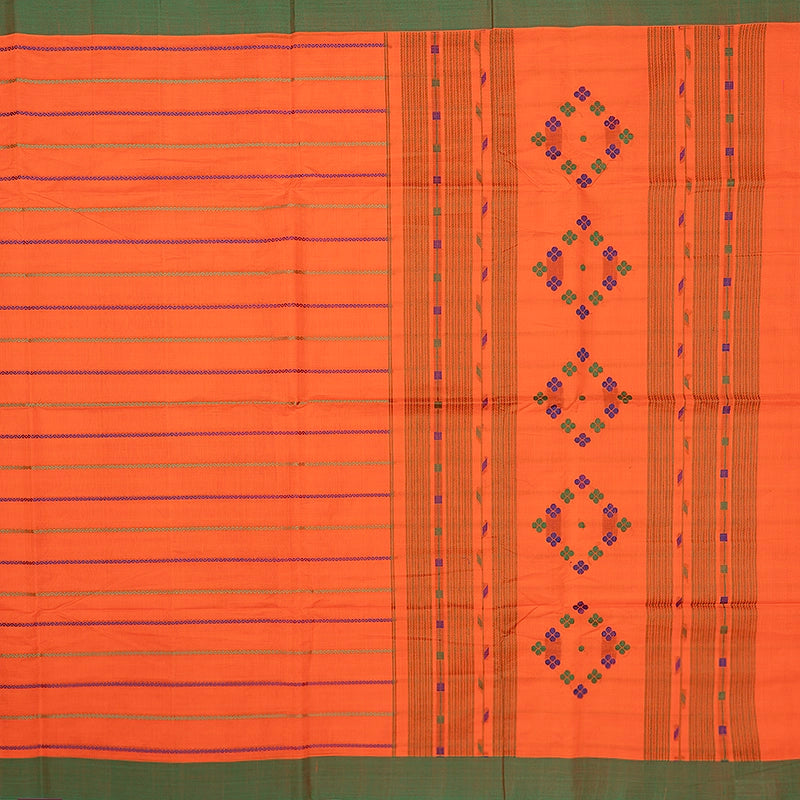 Hayagrivas Orange Handloom Kanchi Cotton Saree SSCBF103F3-1