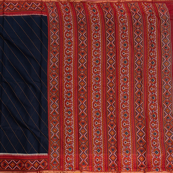 Hayagrivas Navy Blue Fancy Cotton Sarees KBE2383B10-1