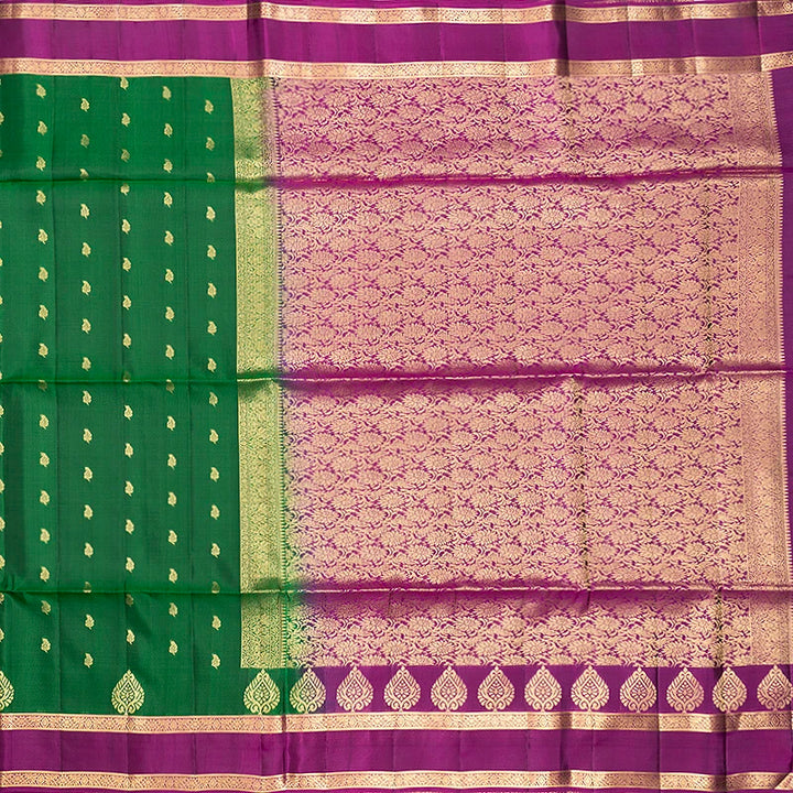 Hayagrivas Bottle Green Handloom Soft Silk Saree KBF454F1-6
