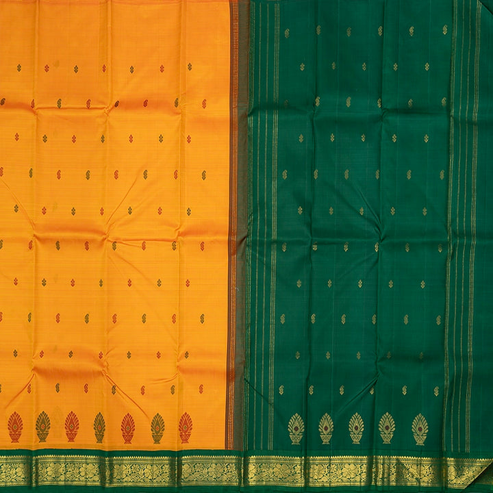 Hayagrivas Mambazham Orange Pure One-sided border Kanjivaram Silk Saree KBF284E7-2