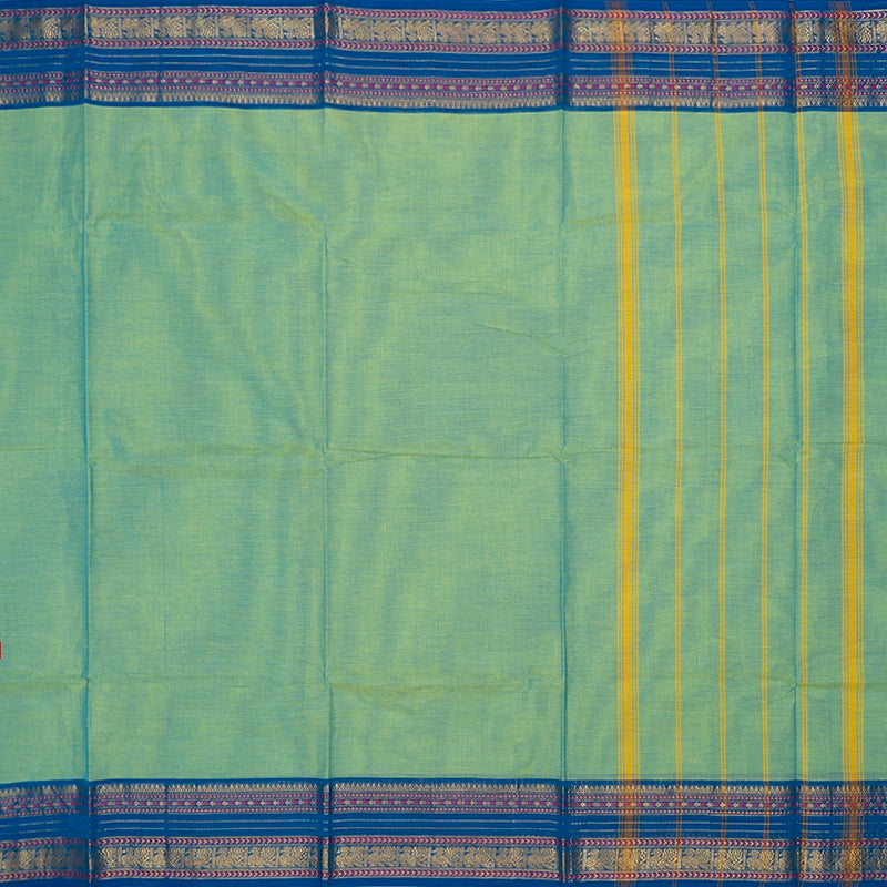 Hayagrivas Yellowish-Green Handloom Chettinad Cotton Saree SSKBF87F1-24
