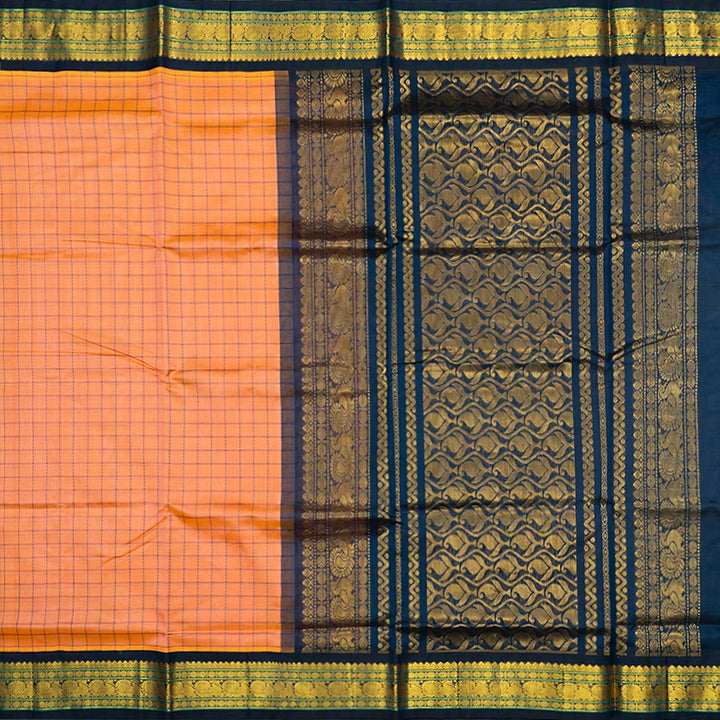 Hayagrivas Peach Orange Pure Silk Cotton Saree SSCBF35D5-22