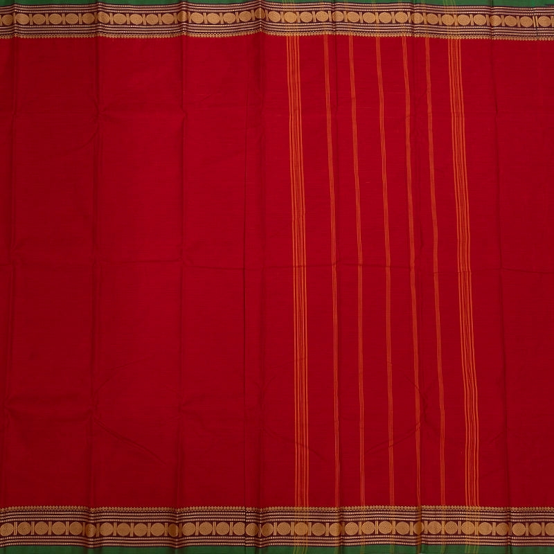 Hayagrivas Red Handloom Chettinad Cotton Saree KSBE1H1-2