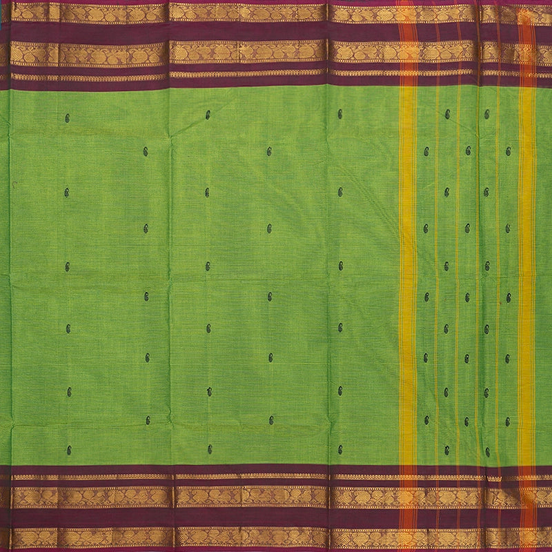 Hayagrivas Fluorescent Green Handloom Chettinad Cotton Saree SSKBF86F1-8