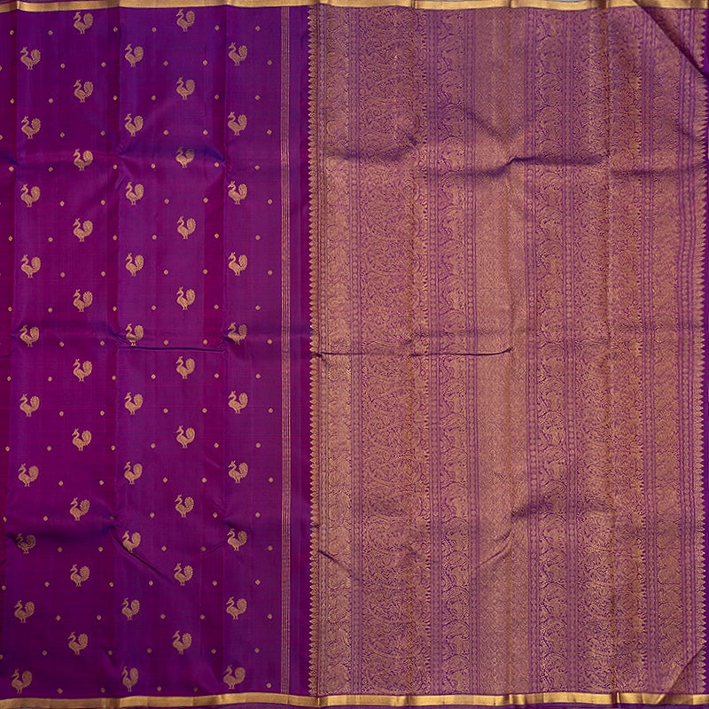 Hayagrivas Handloom Purple Kanjivaram Silk Saree KBE2535C18-1
