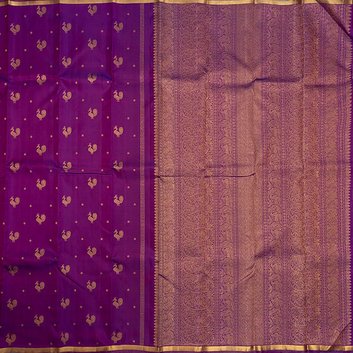 Hayagrivas Handloom Purple Kanjivaram Silk Saree KBE2535C18-1