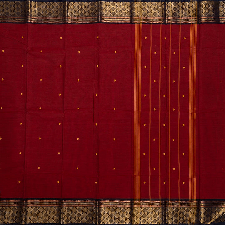Hayagrivas Maroon Handloom Chettinad Cotton Saree KSBE2H5-3