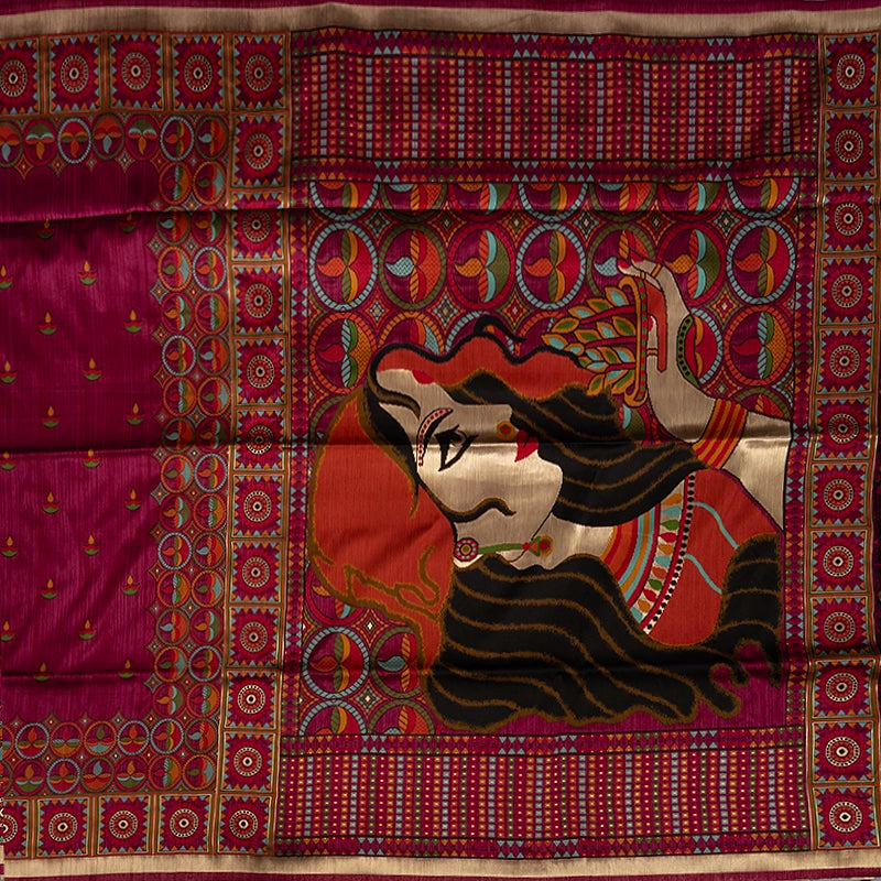 Hayagrivas Magenta Semi Banarasi Saree BBD1000J4-3