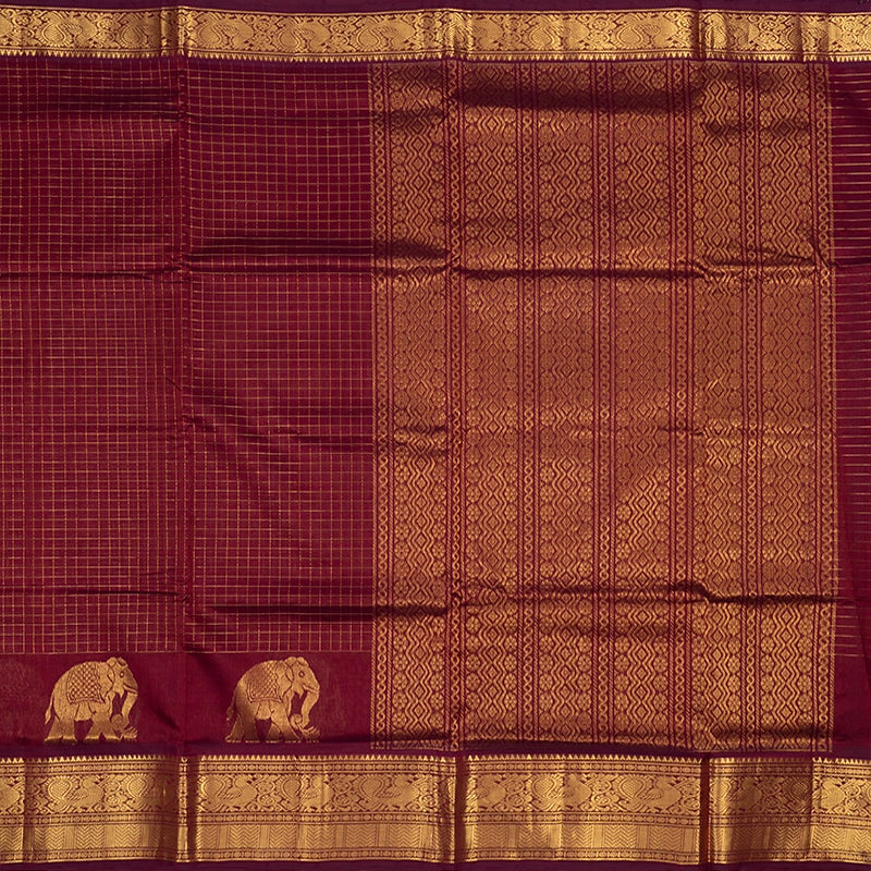 Hayagrivas Wine Maroon Pure Silk Cotton Saree SSCBF54E1-2