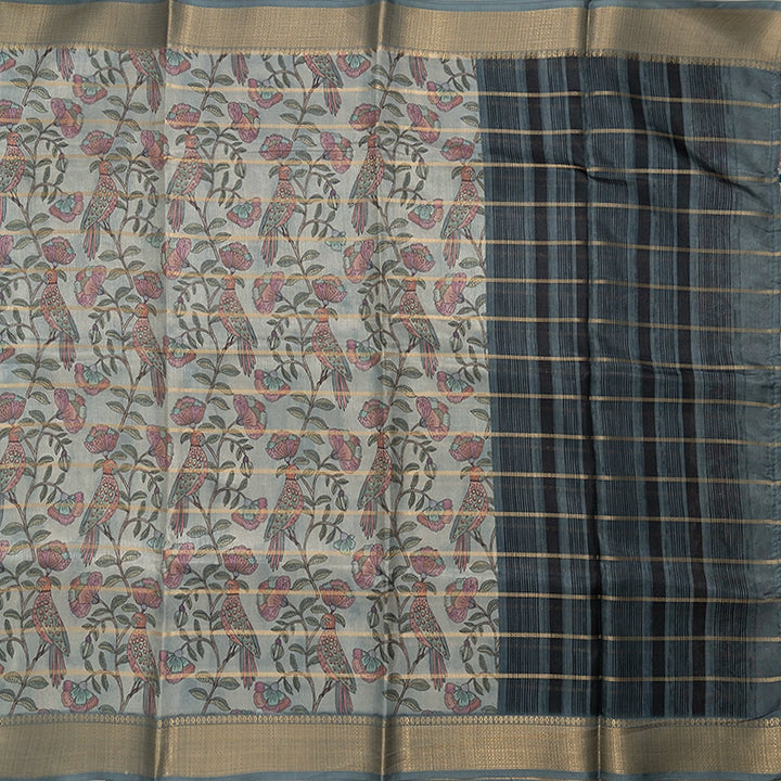 Hayagrivas Powder Blue Fancy Cotton Saree KBE2164A6-38