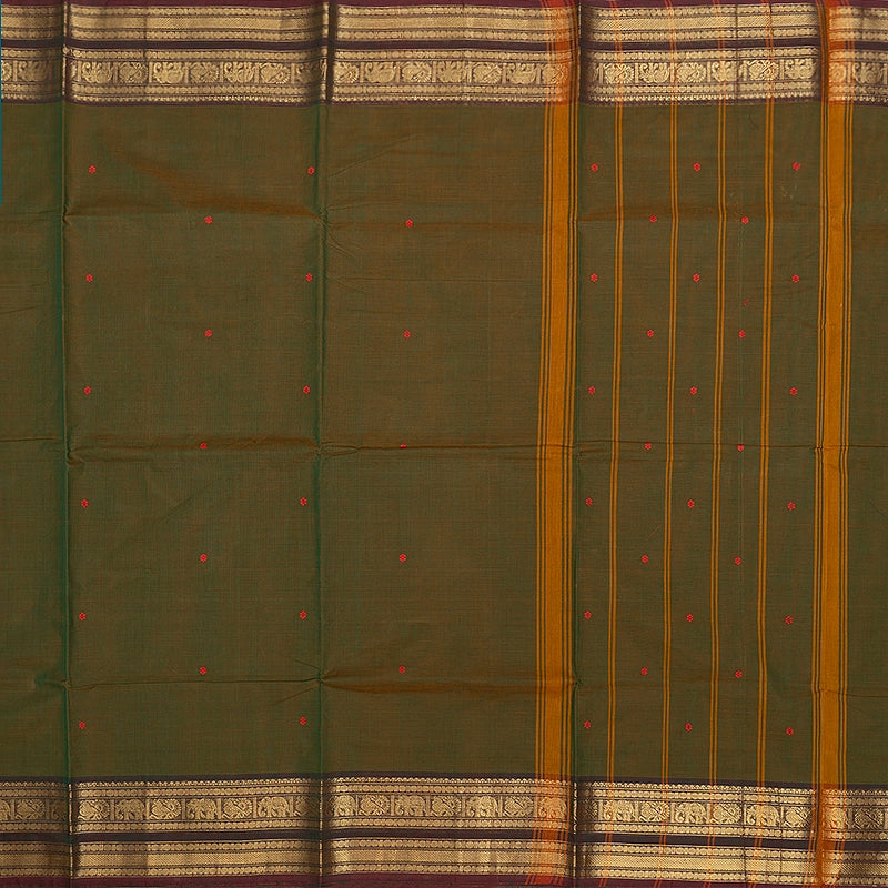 Hayagrivas Sampanga Green Handloom Chettinad Cotton Saree SSKBF86F1-75