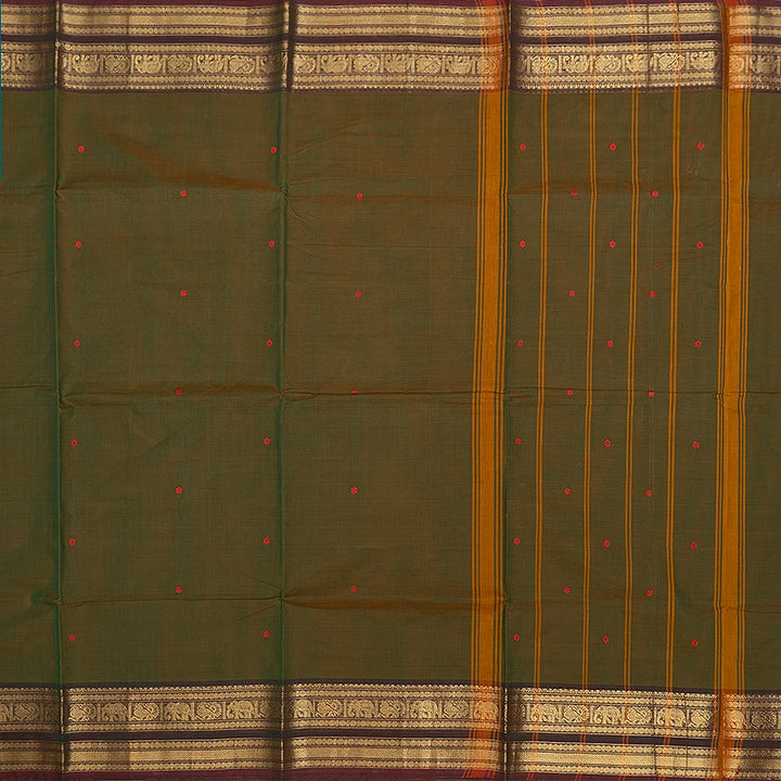 Hayagrivas Sampanga Green Handloom Chettinad Cotton Saree SSKBF86F1-75