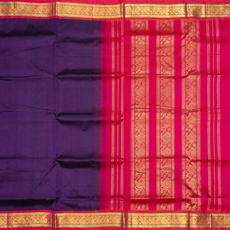 Hayagrivas Deep Purple Pure Silk Cotton Saree SSCBF34D1-23