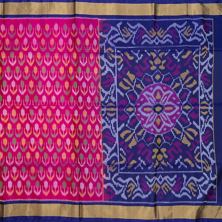Hayagrivas Rani Pink Handloom Ikkat Soft Silk Saree KBE2150A1-1
