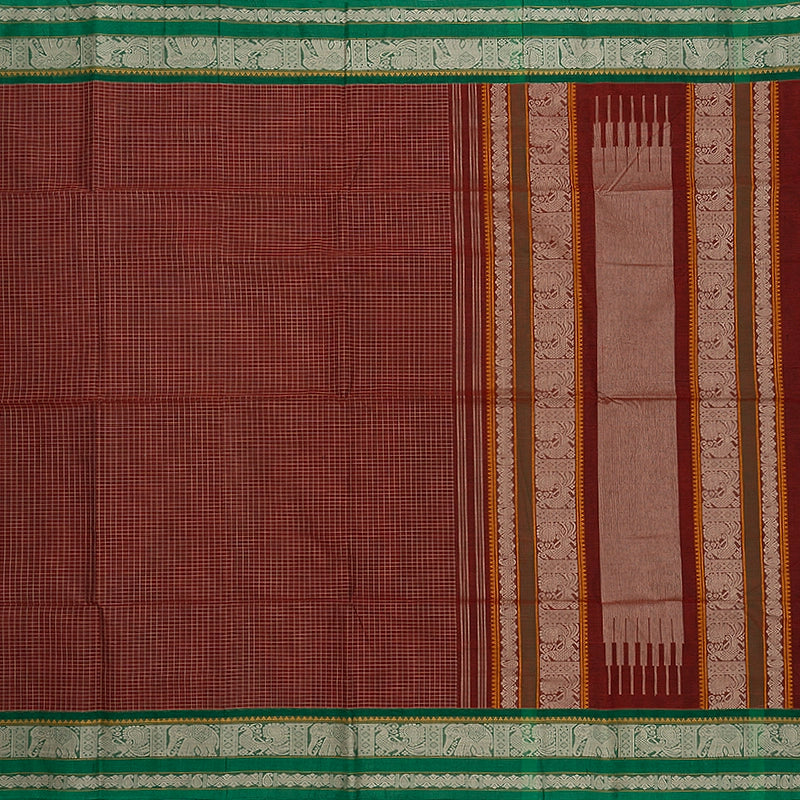 Hayagrivas Brown Handloom Kanchi Cotton Saree SSCBF103F7-3