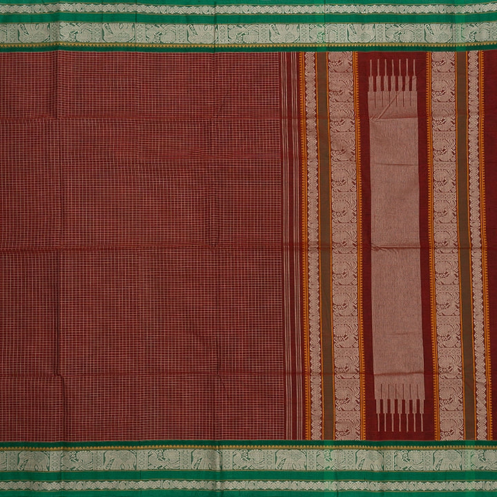 Hayagrivas Brown Handloom Kanchi Cotton Saree SSCBF103F7-3