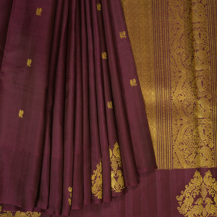 Hayagrivas Handloom Pinkish-Maroon Kanjivaram Silk Saree BE717-SBS  KBEL717C1-1