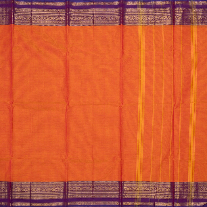 Hayagrivas Orange Handloom Chettinad Cotton Saree SSKBF87F1-4