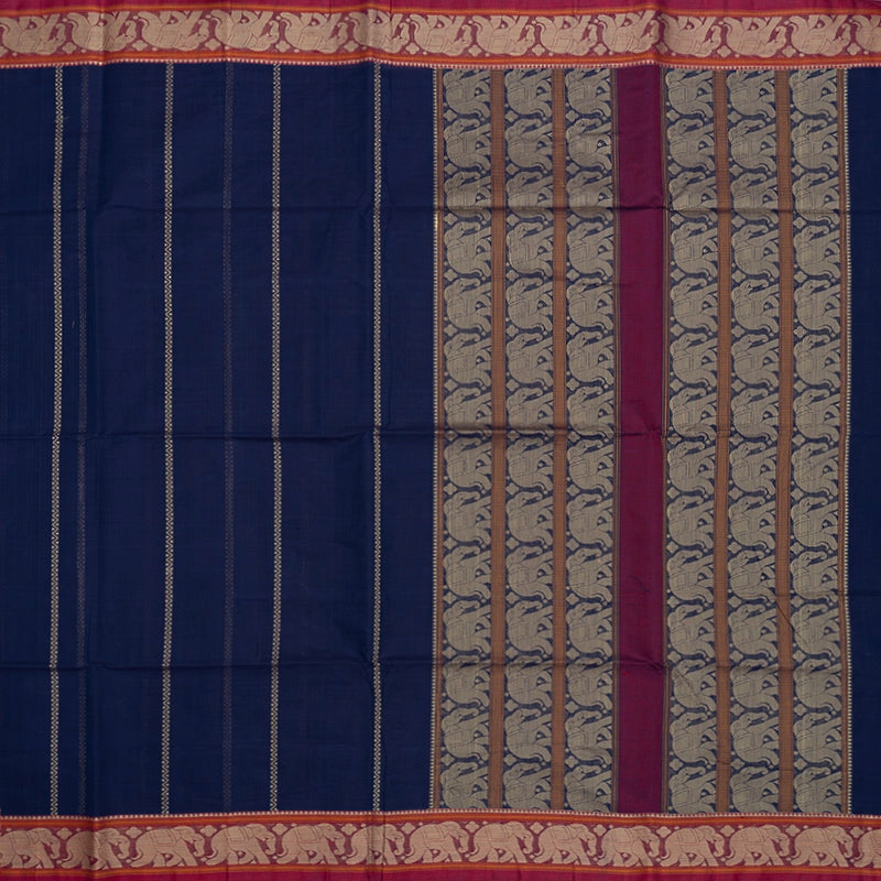 Hayagrivas Puplish-Blue Handloom Kanchi Cotton Saree KSBE90A2-3