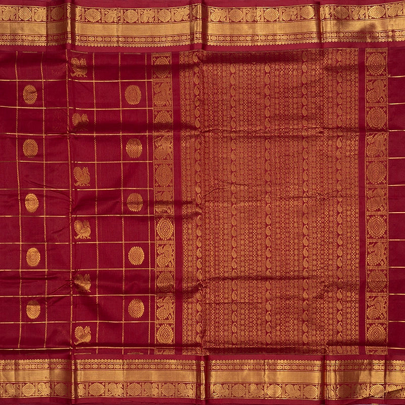 Hayagrivas Maroon Pure Silk Cotton Saree SSCBF16D5-17