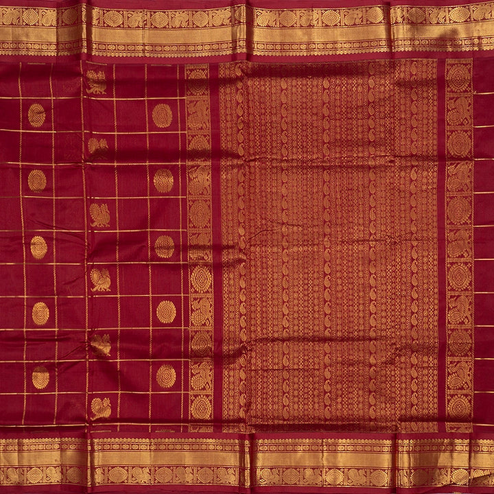 Hayagrivas Maroon Pure Silk Cotton Saree SSCBF16D5-17