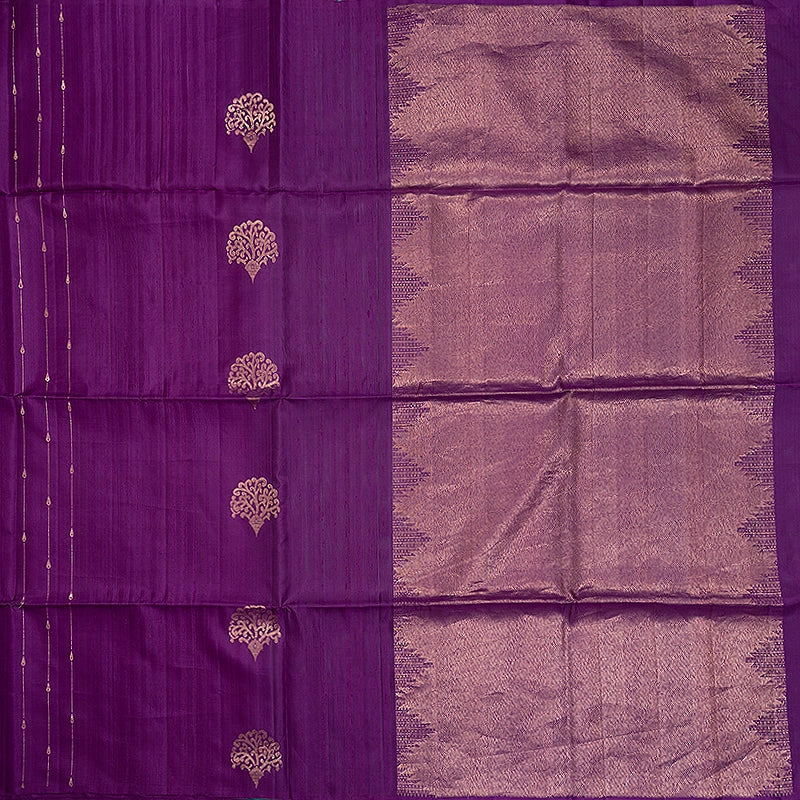 Hayagrivas Purple Handloom Soft Silk Saree KBE1222I2-3