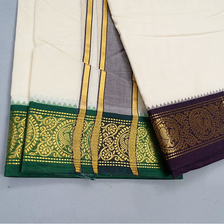 Hayagrivas Handloom 10*6 Cotton Dhoti KBF271E5-1
