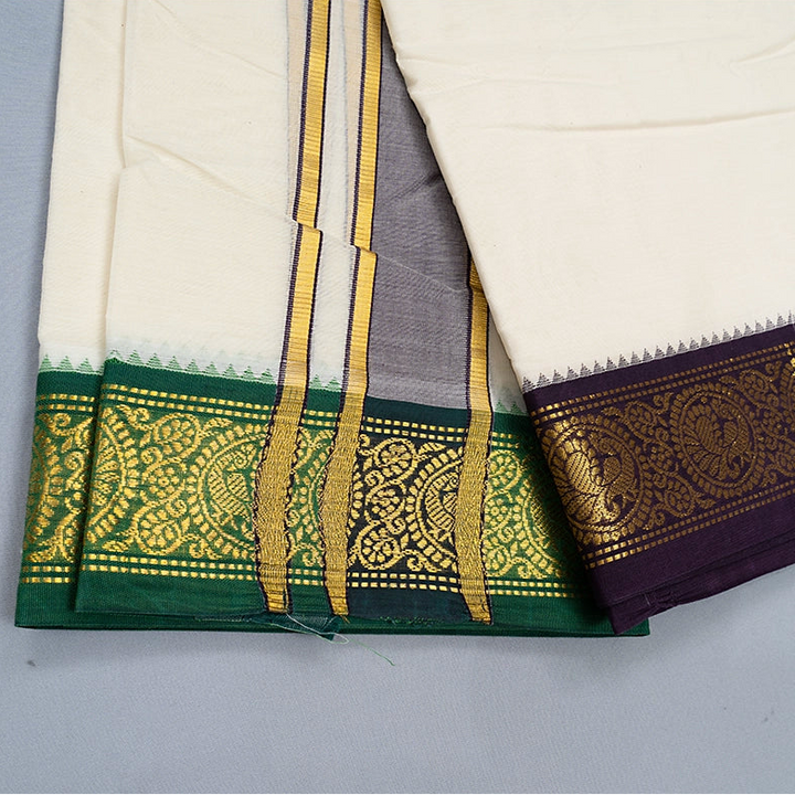 Hayagrivas Handloom 10*6 Cotton Dhoti KBF271E5-1