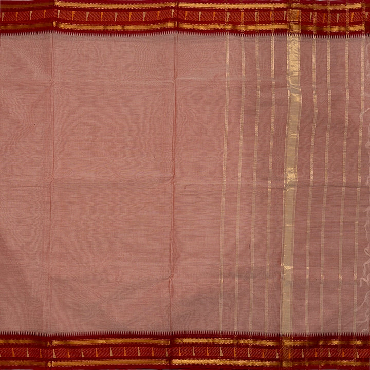 Hayagrivas Light Red Handloom Chettinad Cotton Saree KSBE86A1-14