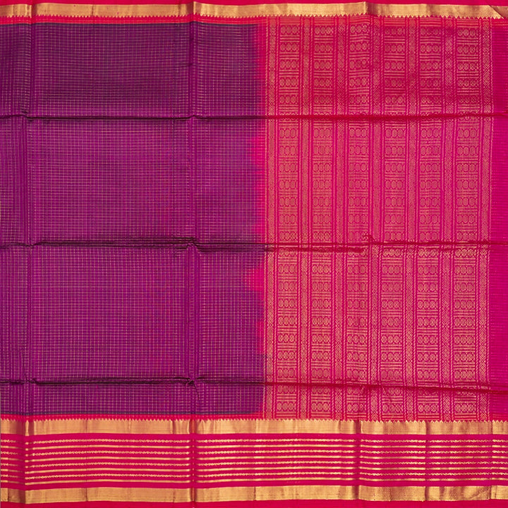 Hayagrivas Purple Kora Silk Cotton Saree KBE2296B11-1