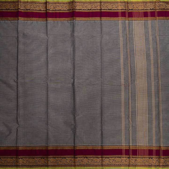 Hayagrivas Grey Handloom Chettinad Cotton Saree KSBE2H1-9
