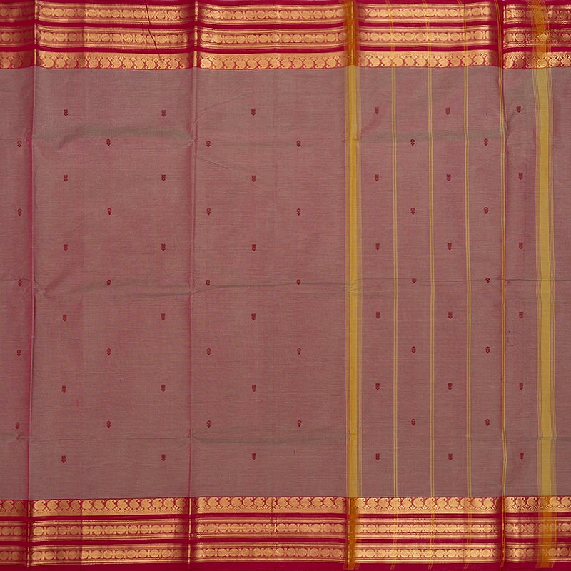Hayagrivas Greyish Pink Handloom Chettinad Cotton Saree SSKBF86F1-2