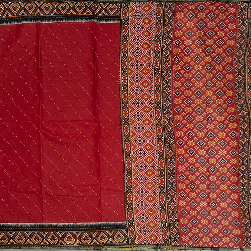 Hayagrivas Red Fancy Cotton Sarees KBE2383B10-5