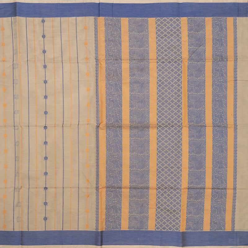 Hayagrivas Beige Handloom Kanchi Cotton Saree SSCBF104F1-2