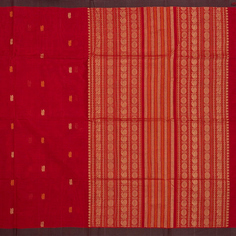 Hayagrivas Maroon Handloom Kanchi Cotton Saree SSCBF104F13-5